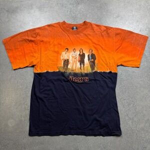 VTG Factory Artwear The Doors Rock‎ Music Shirt Mens Orange Blue XL Preowned